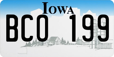 IA license plate BCO199
