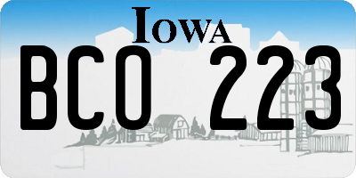 IA license plate BCO223