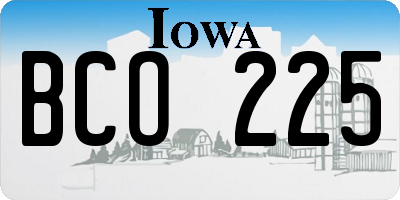 IA license plate BCO225