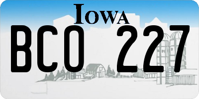 IA license plate BCO227
