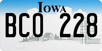IA license plate BCO228
