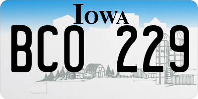 IA license plate BCO229