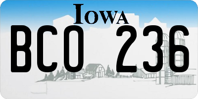 IA license plate BCO236
