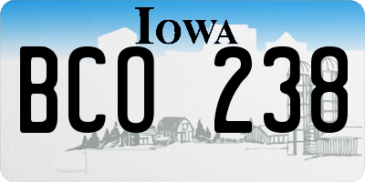 IA license plate BCO238