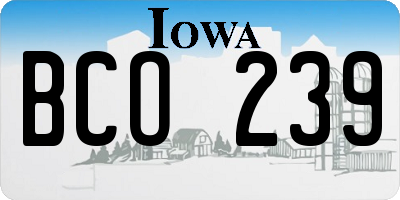IA license plate BCO239