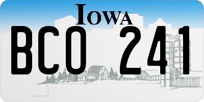 IA license plate BCO241