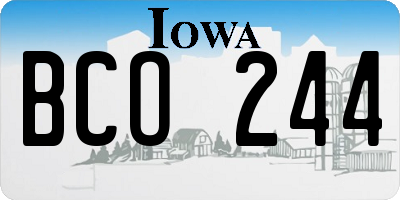 IA license plate BCO244
