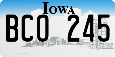 IA license plate BCO245