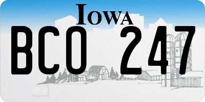 IA license plate BCO247