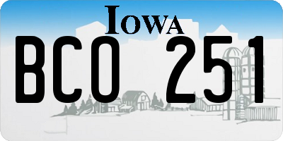 IA license plate BCO251