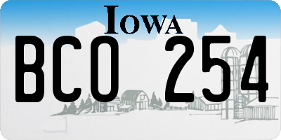IA license plate BCO254