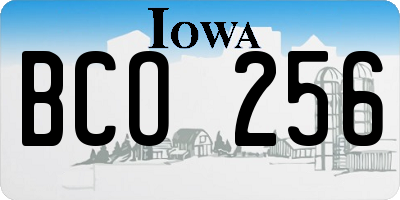 IA license plate BCO256