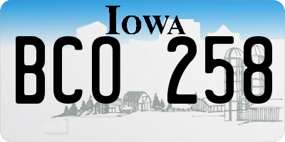IA license plate BCO258