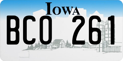 IA license plate BCO261