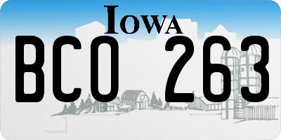 IA license plate BCO263