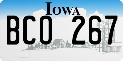 IA license plate BCO267