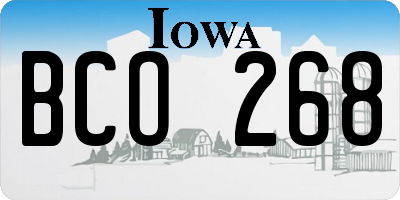 IA license plate BCO268