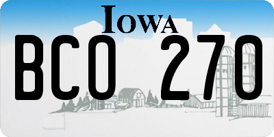 IA license plate BCO270