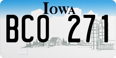 IA license plate BCO271