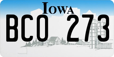 IA license plate BCO273