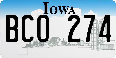 IA license plate BCO274