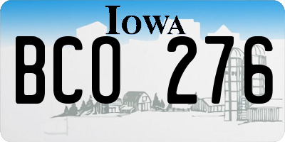 IA license plate BCO276