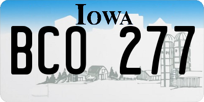 IA license plate BCO277
