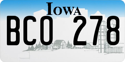 IA license plate BCO278