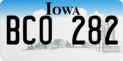 IA license plate BCO282