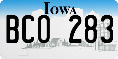 IA license plate BCO283
