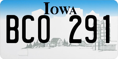 IA license plate BCO291