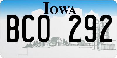 IA license plate BCO292