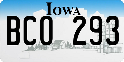 IA license plate BCO293