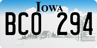 IA license plate BCO294