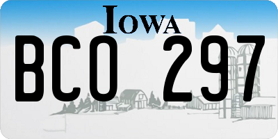 IA license plate BCO297