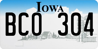 IA license plate BCO304