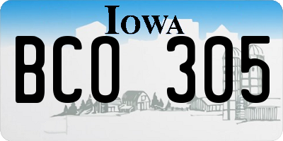 IA license plate BCO305