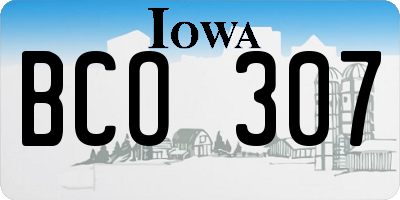 IA license plate BCO307