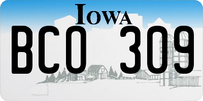 IA license plate BCO309