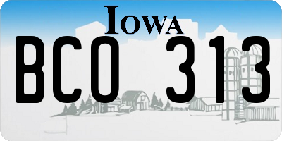 IA license plate BCO313
