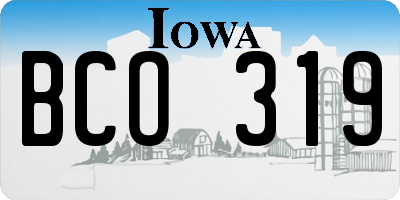 IA license plate BCO319