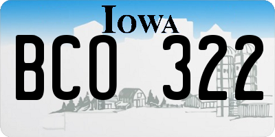IA license plate BCO322
