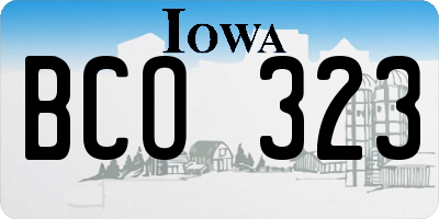 IA license plate BCO323