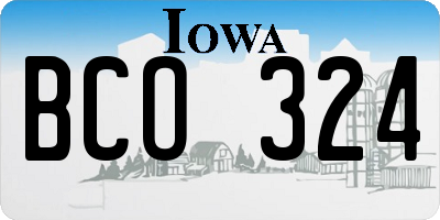 IA license plate BCO324