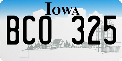 IA license plate BCO325