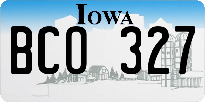 IA license plate BCO327
