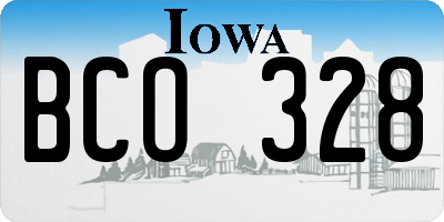 IA license plate BCO328