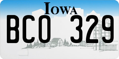 IA license plate BCO329