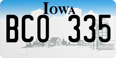 IA license plate BCO335
