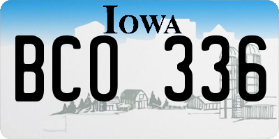 IA license plate BCO336